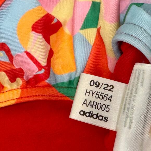 Adidas FARM Rio One Piece Swimsuit Pull On Beach Print No padding NWT Sz 12 - Picture 14 of 14